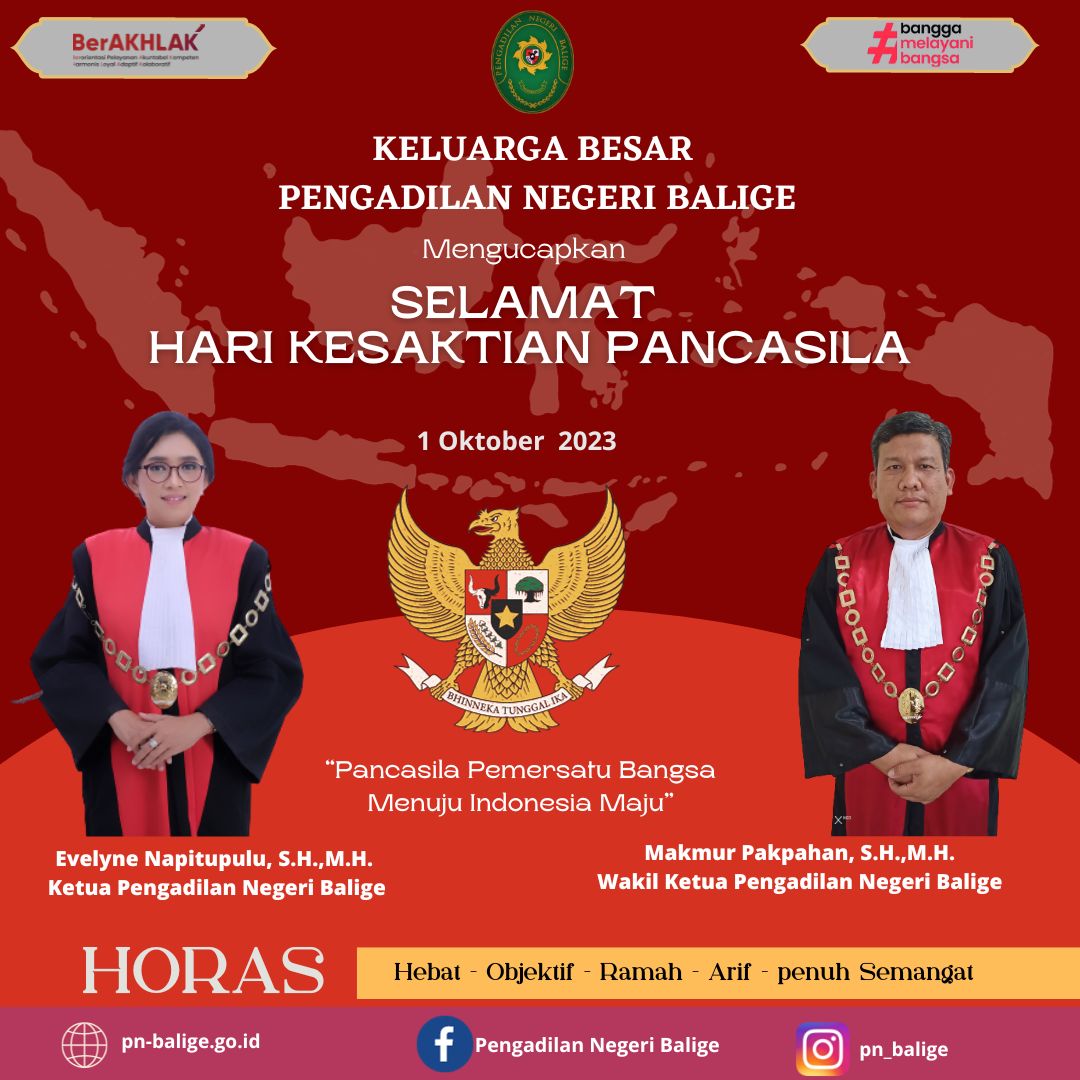 SELAMAT MEMPERINGATI   Hari Kesaktian Pancasila 01 oktober 2023